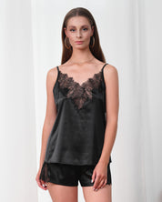 Satin cami shorts Set S03405 black