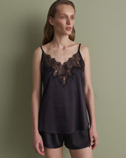 Satin cami shorts Set S03405 black