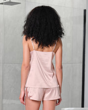 Satin cami shorts Set S03405 rose gold