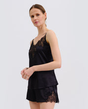 Satin cami shorts Set S03405 black