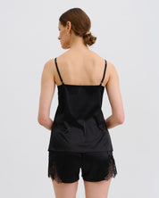 Satin cami shorts Set S03405 black