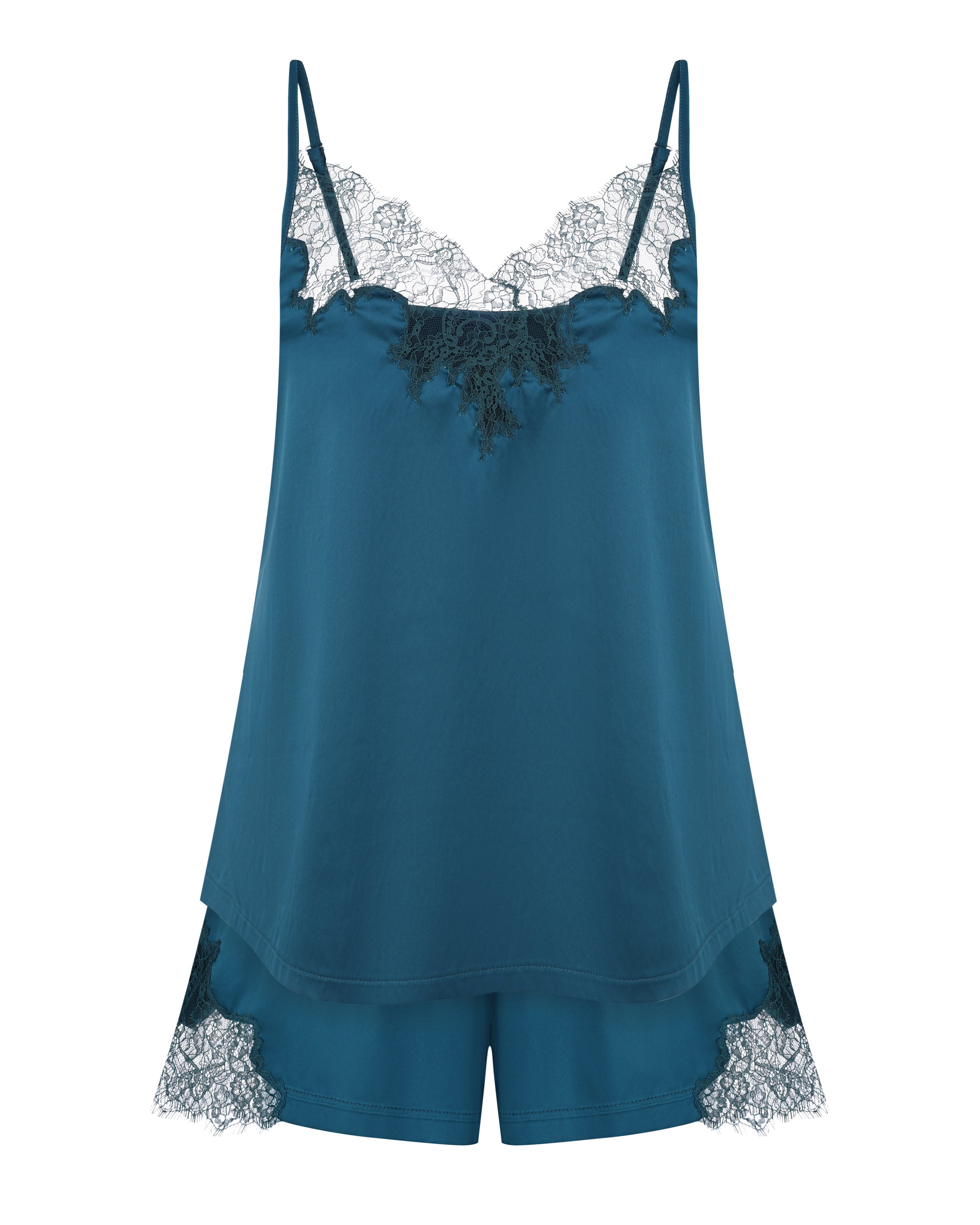 Satin cami shorts Set S03405 emerald