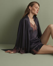 Satin Robe S03406 grey