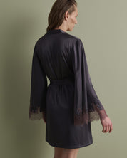 Satin Robe S03406 grey