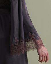 Satin Robe S03406 grey