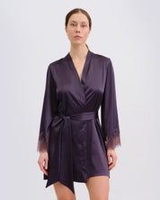 Satin Robe S03406 grey