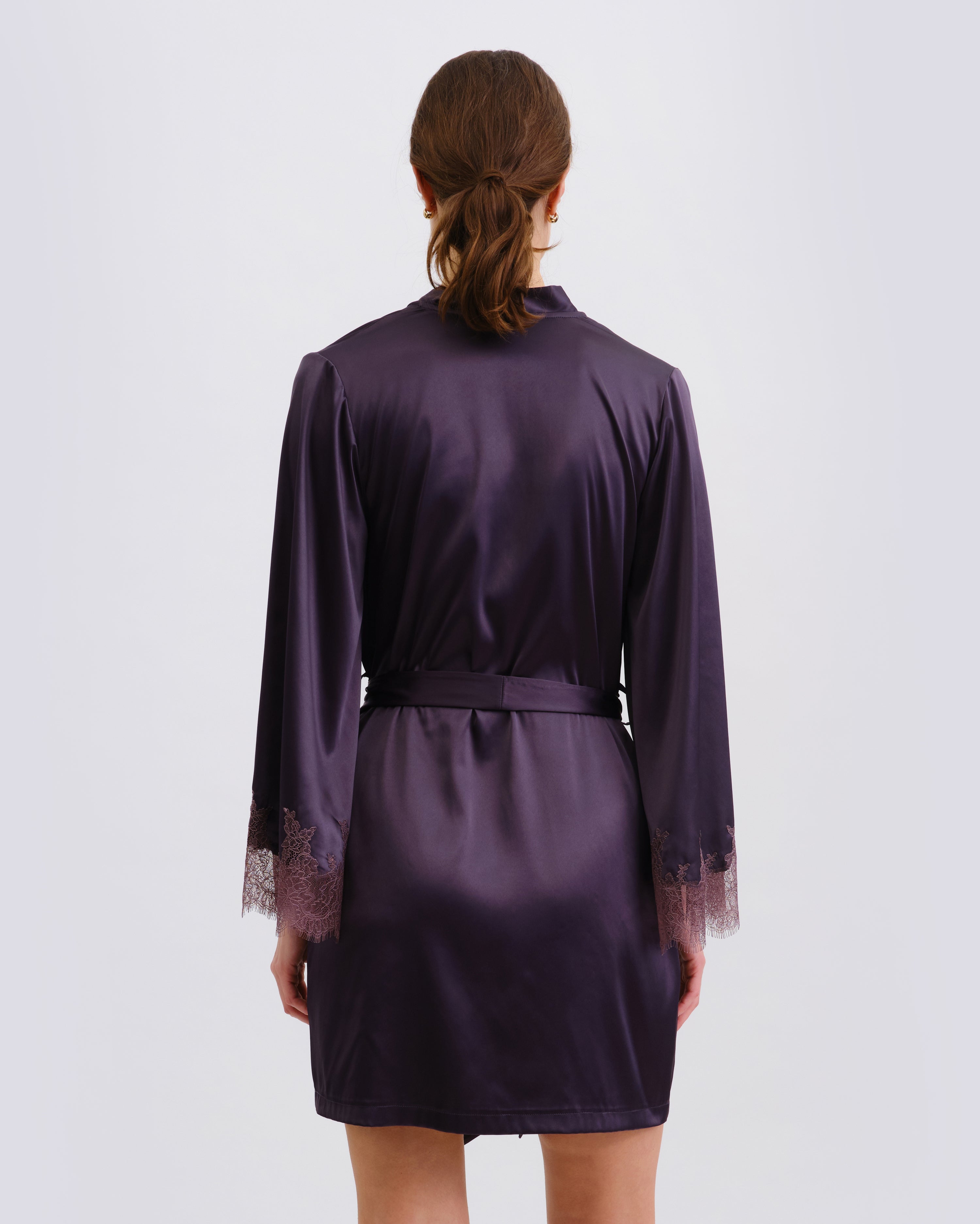 Satin Robe S03406 grey