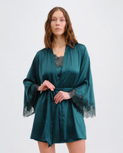 Satin Robe S03406 emerald