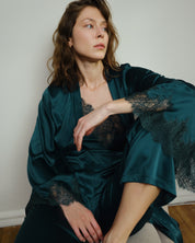 Satin Robe S03406 emerald