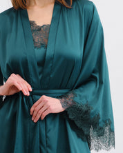 Satin Robe S03406 emerald