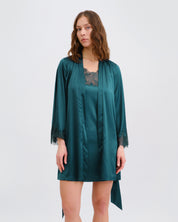 Satin Robe S03406 emerald