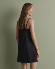 Satin Chemise spaghetti strap S03407 black