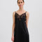 Satin Chemise spaghetti strap S03407 black