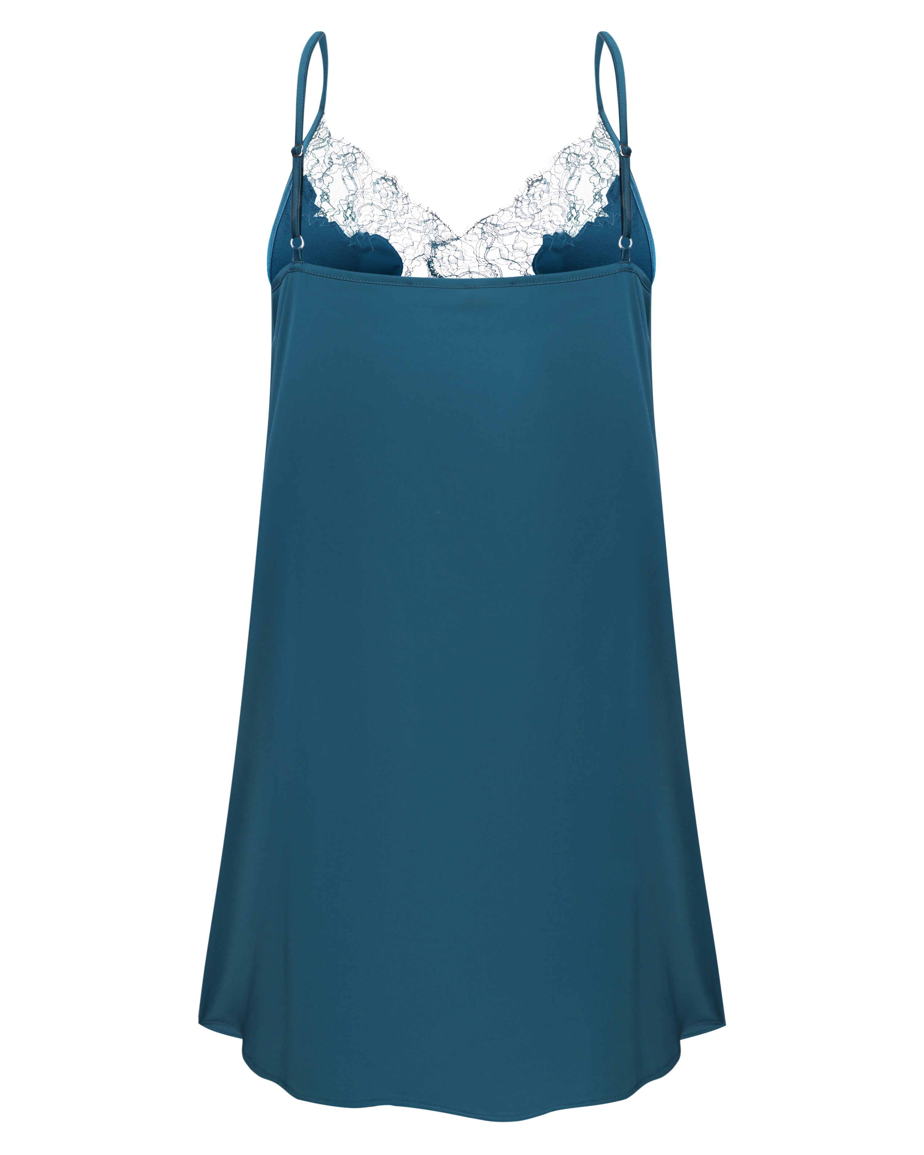 Satin Chemise spaghetti strap S03407 emerald