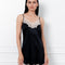 Satin Chemise spaghetti strap S03411 black