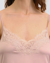 Satin Chemise spaghetti strap S03411 rose gold