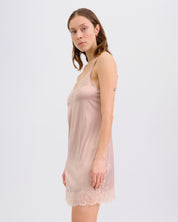 Satin Chemise spaghetti strap S03411 rose gold