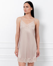 Satin Chemise spaghetti strap S03411 rose gold