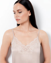 Satin Chemise spaghetti strap S03411 rose gold