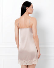 Satin Chemise spaghetti strap S03411 rose gold