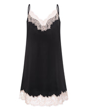 Satin Chemise spaghetti strap S03411 black