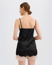 Satin cami shorts Set S03412 black