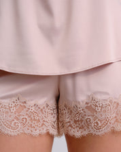 Satin cami shorts Set S03412 rose gold