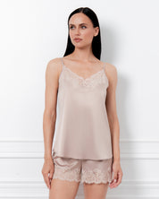 Satin cami shorts Set S03412 rose gold