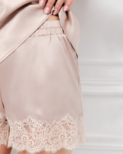Satin cami shorts Set S03412 rose gold