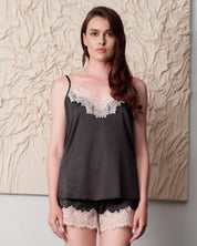 Satin cami shorts Set S03412 black