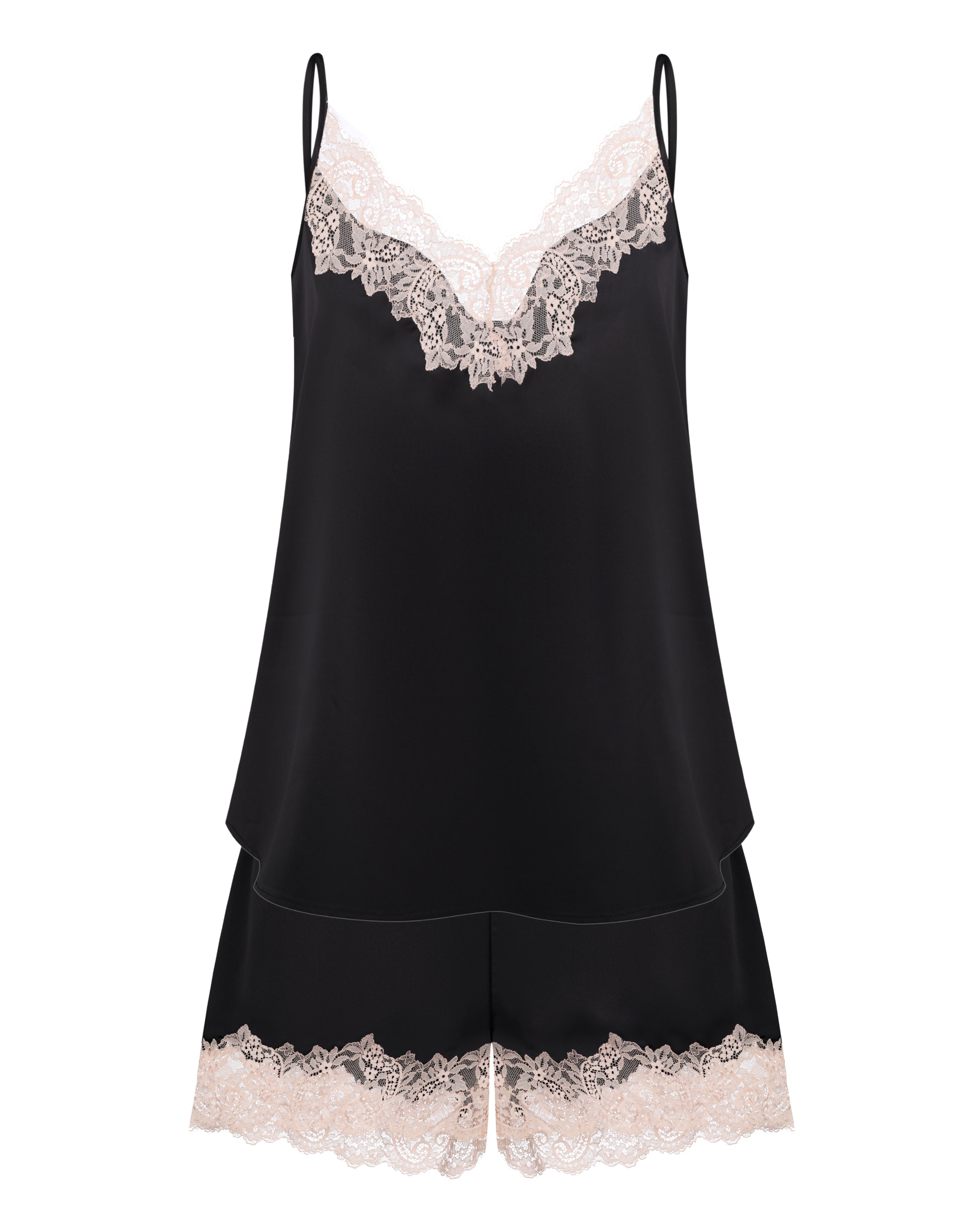Satin cami shorts Set S03412 black