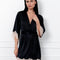 Satin 3/4 sleeve Robe S03414 black