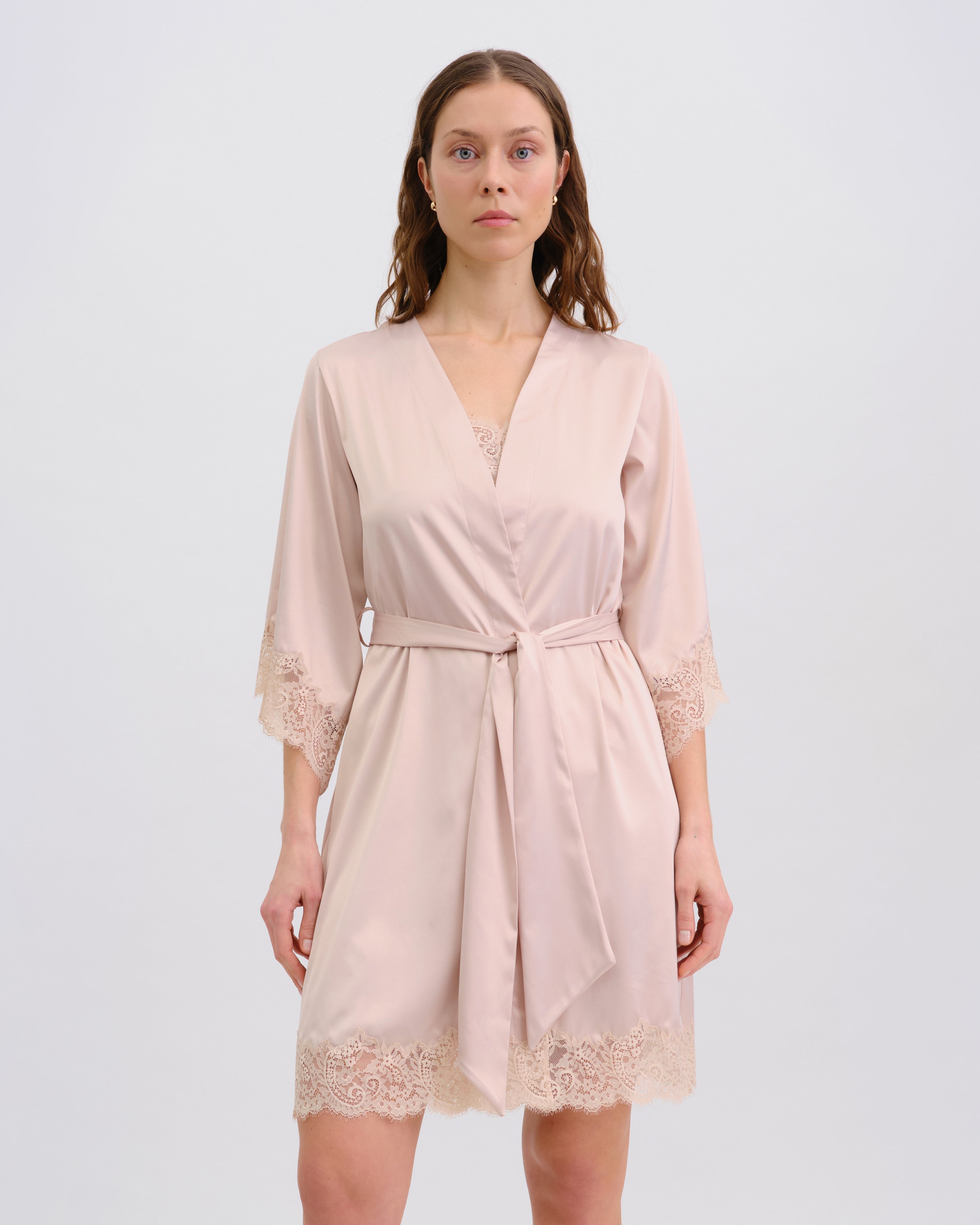 4 sleeve Robe S03414 rose gold