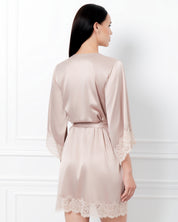 Satin 3/4 sleeve Robe S03414 rose gold