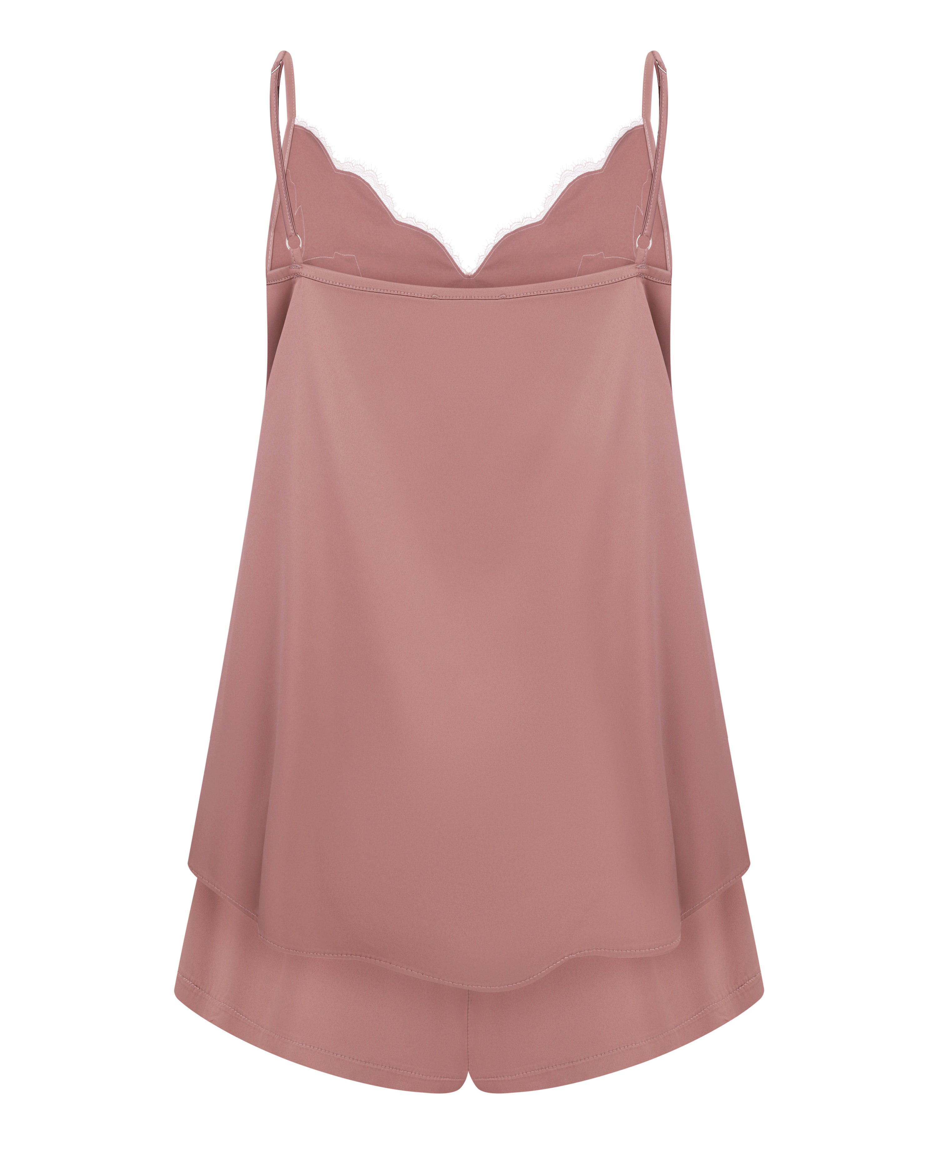 Satin cami shorts Set S03416 wood rose