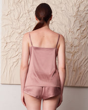 Satin cami shorts Set S03416 wood rose