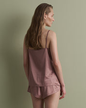 Satin cami shorts Set S03416 wood rose