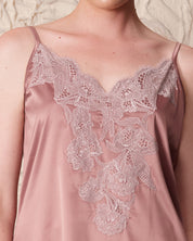 Satin cami shorts Set S03416 wood rose