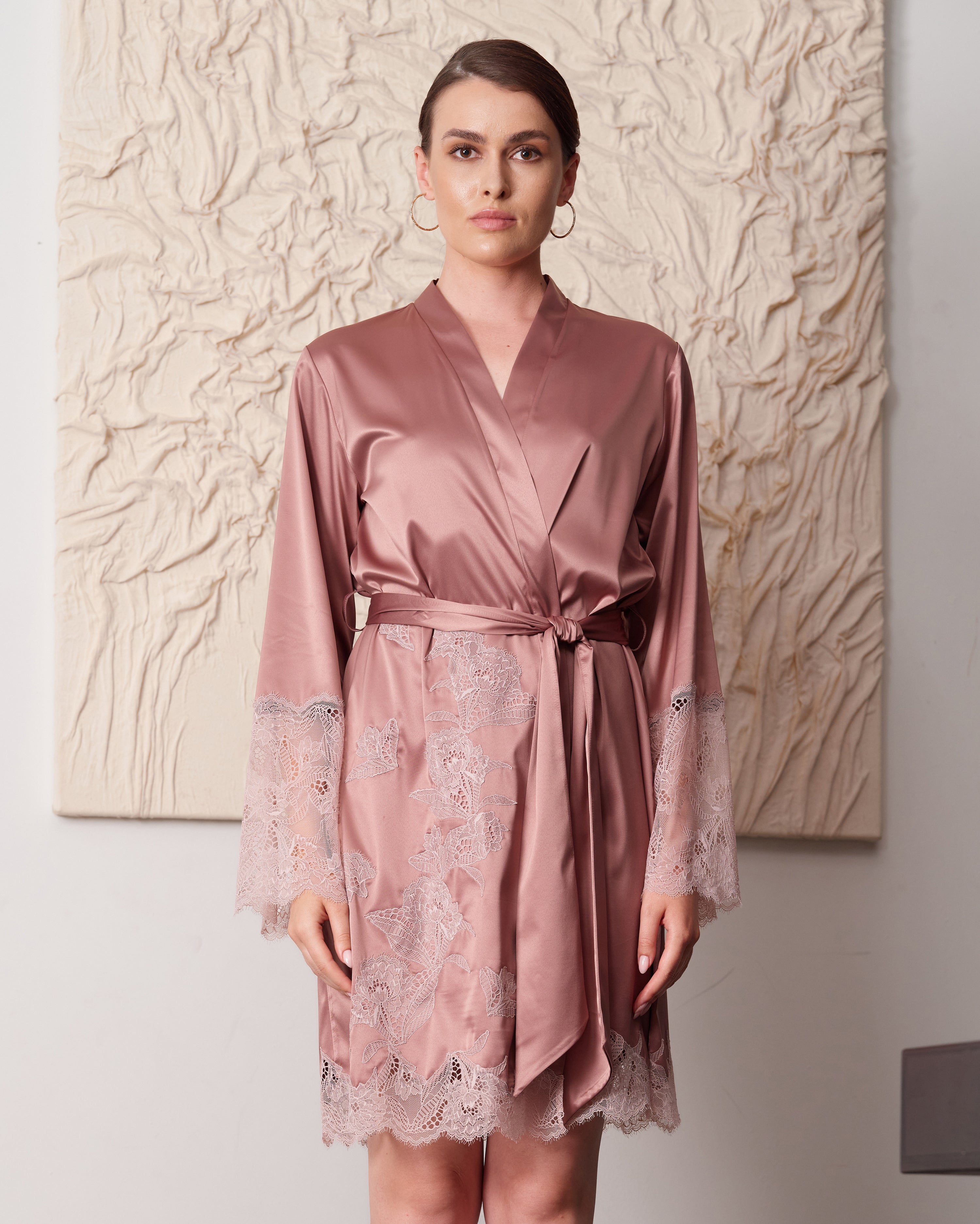 Satin Robe S03417 wood rose