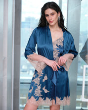 Satin Robe S03417 emerald