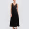 Satin Nightgown spaghetti strap S03418 black