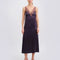 Satin Nightgown spaghetti strap S03418 grey