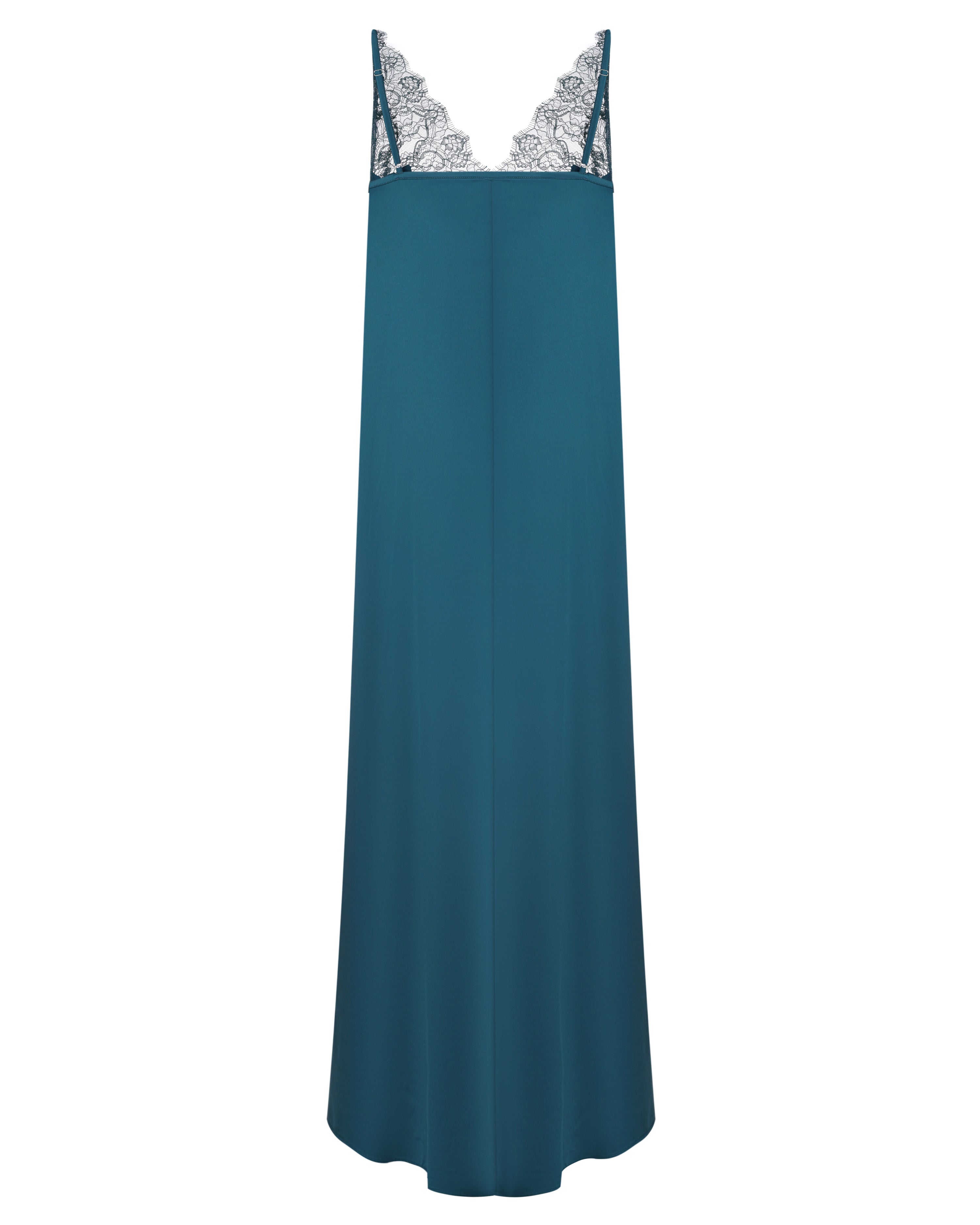 Satin Nightgown spaghetti strap S03418 emerald