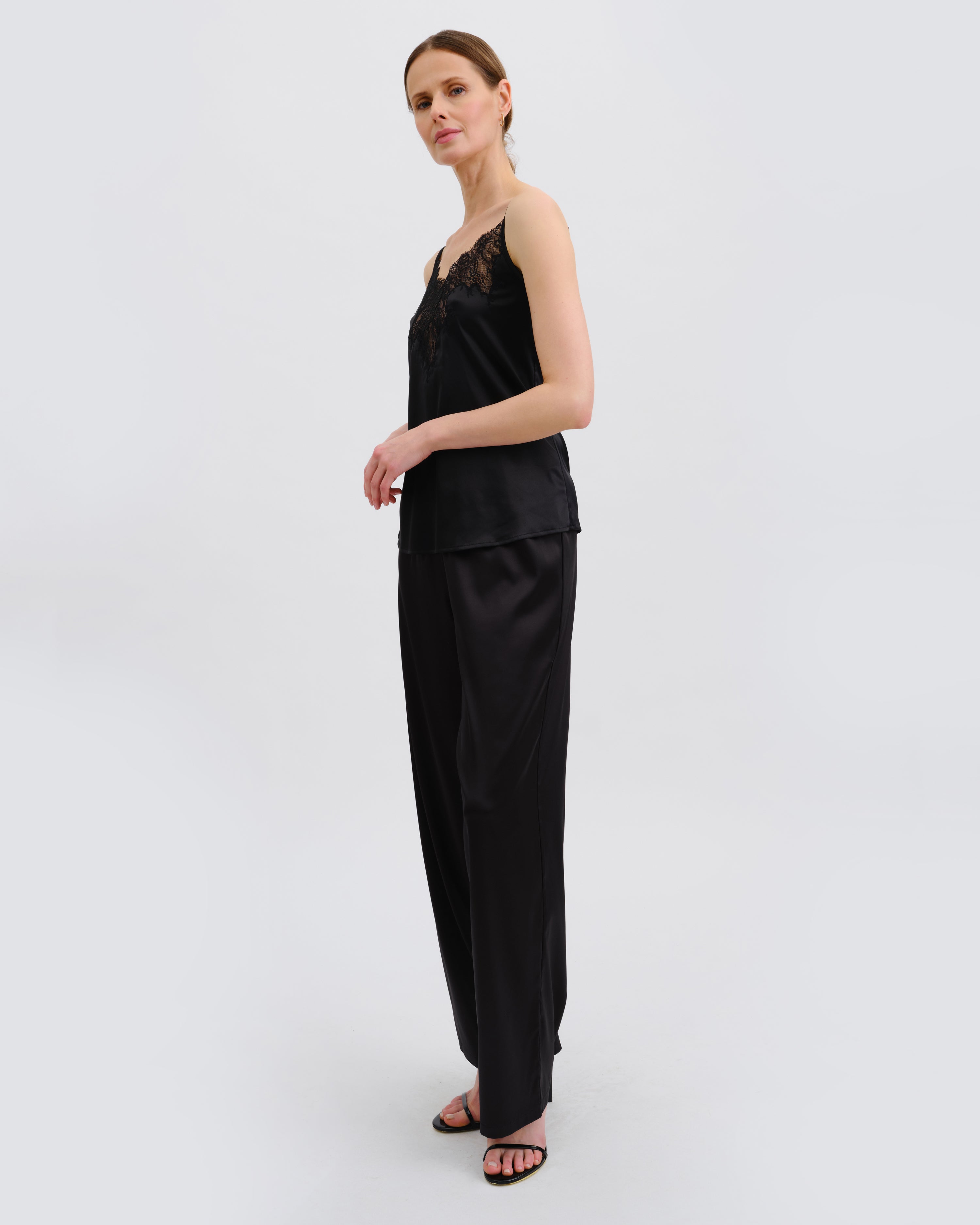 Satin camisole Pajama S03419 black