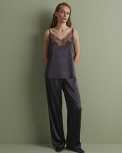 Satin camisole Pajama S03419 grey