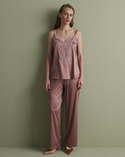 Satin camisole Pajama S03420 wood rose