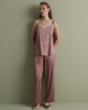 Satin camisole Pajama S03420 wood rose