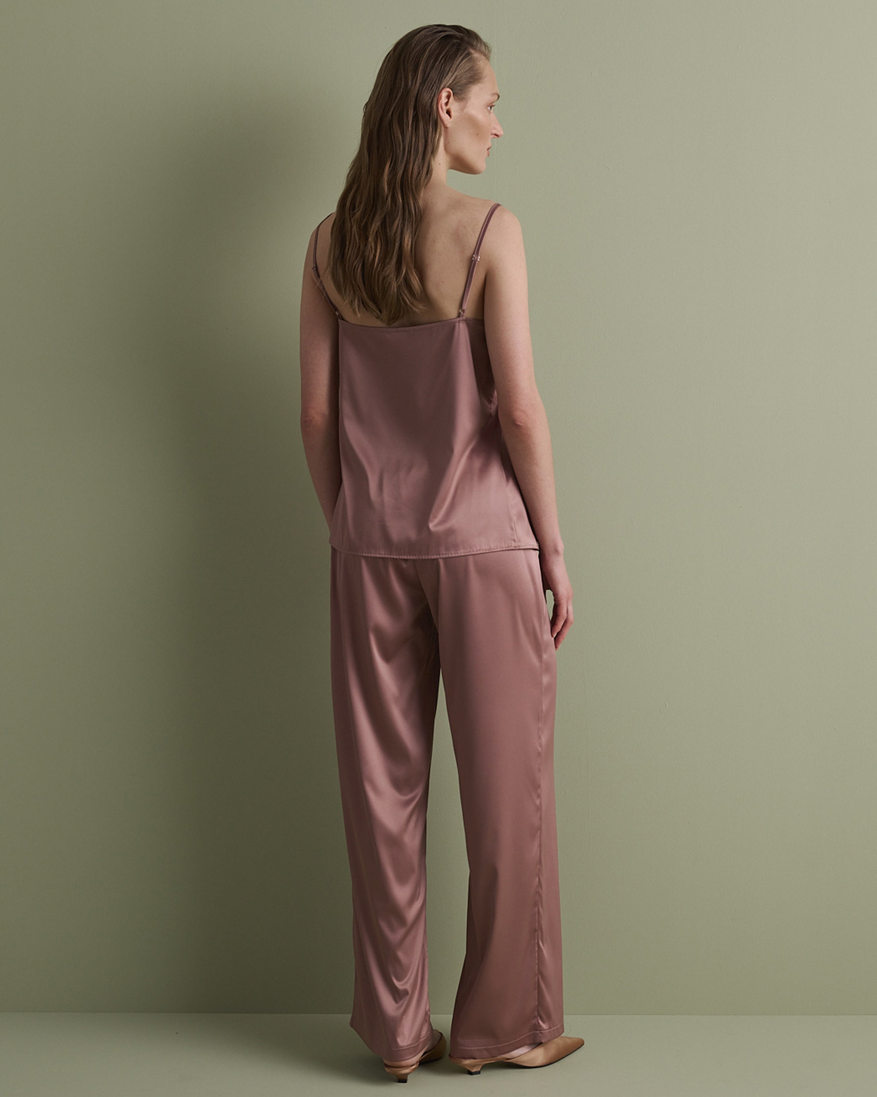 Satin camisole Pajama S03420 wood rose