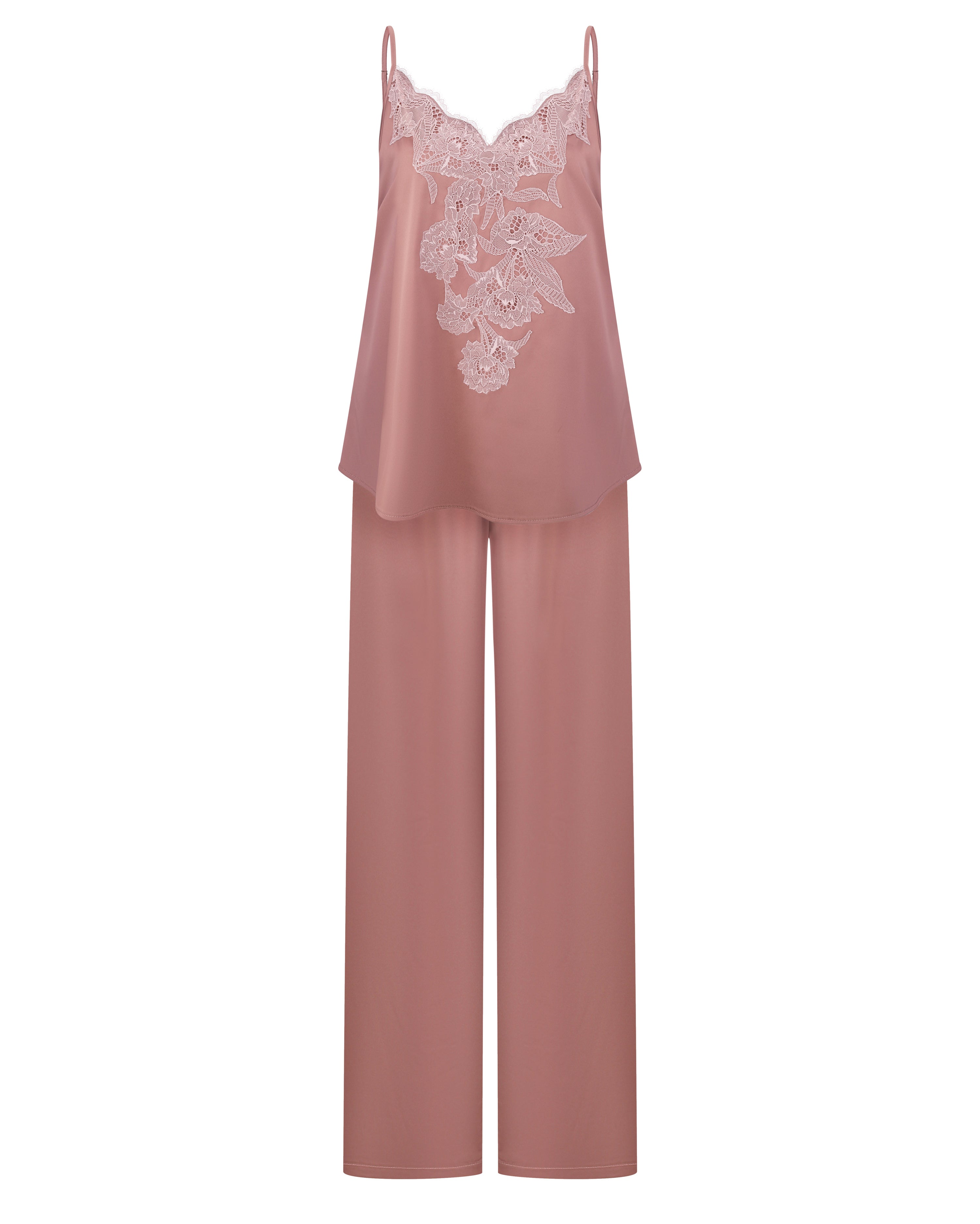 Satin camisole Pajama S03420 wood rose
