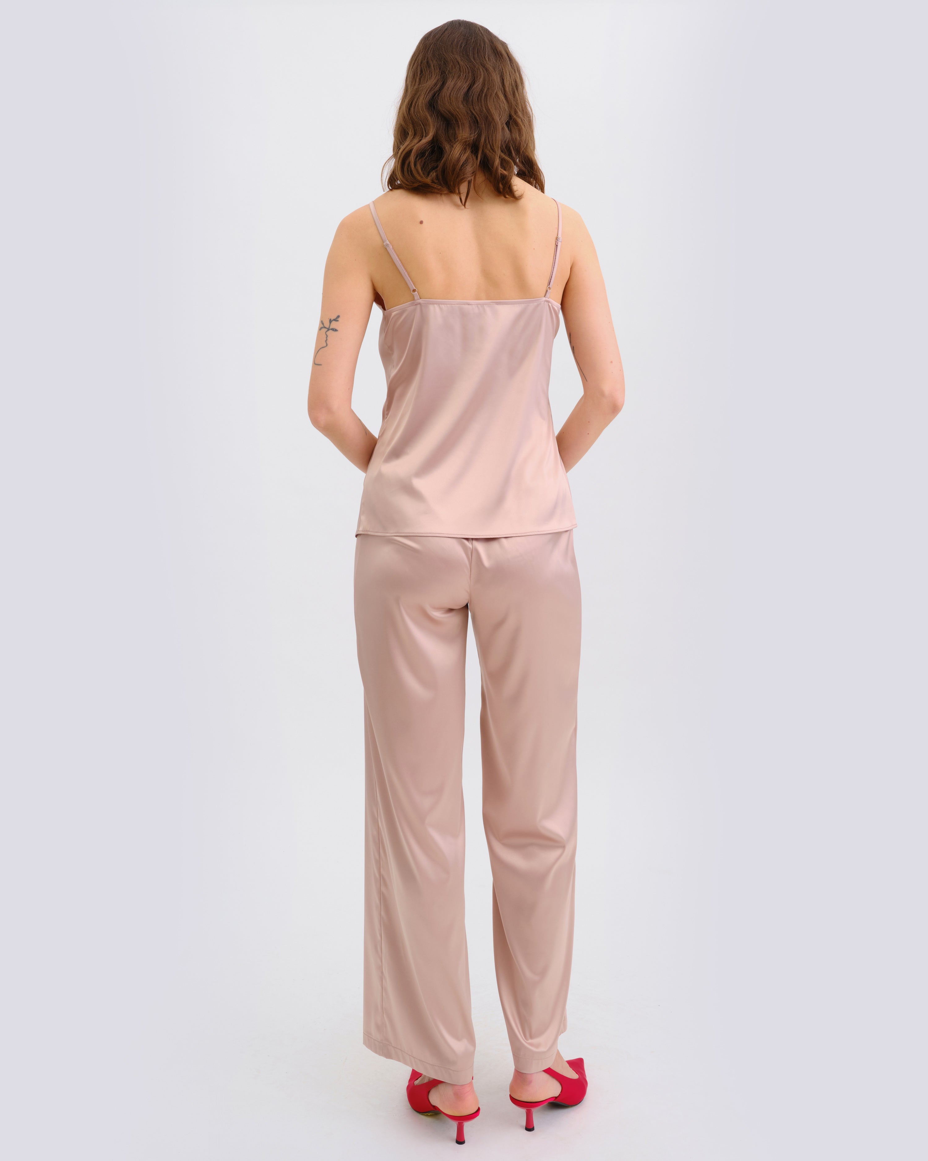 Satin camisole Pajama S03421 rose gold